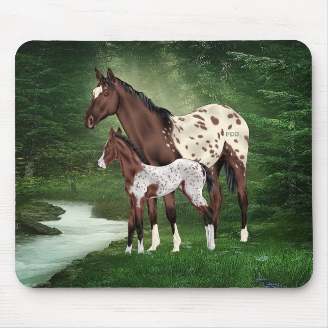Tapis De Souris Appaloosa Cheval Mare et Foie (Devant)