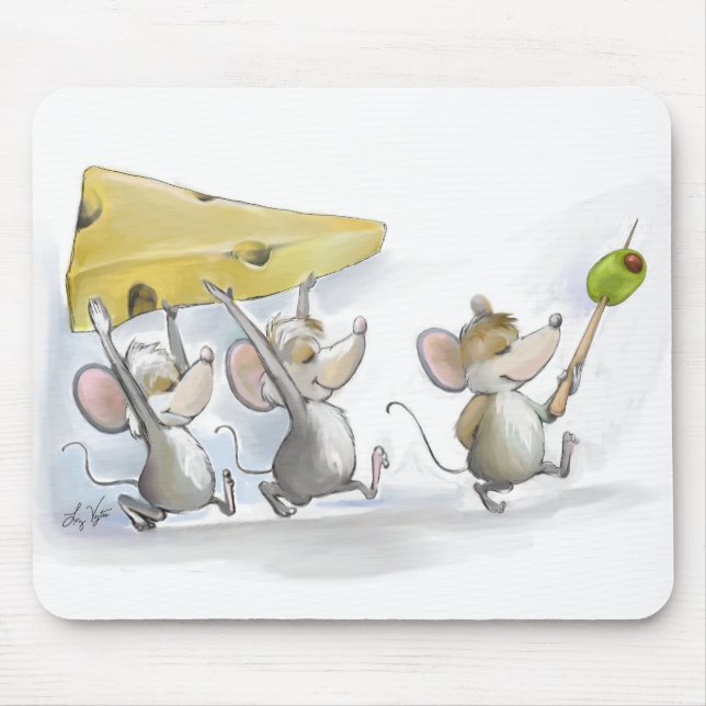 Tapis De Souris Apporter au fromage (avec olives) Mousepad (Devant)