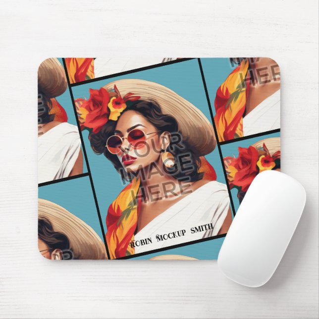 Tapis De Souris Appuyer sur mes photos Ajouter photo Personnaliser (Avec souris)