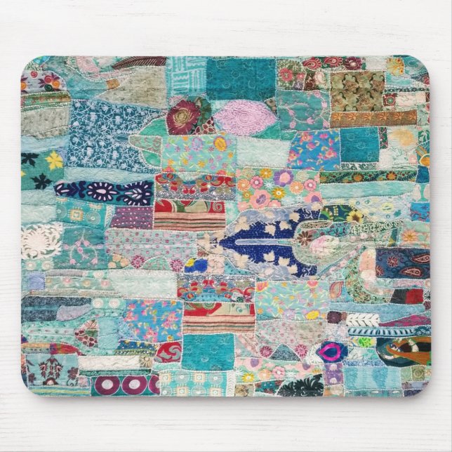 Tapis De Souris Aqua et conception bleue de tapisserie d'édredon (Devant)
