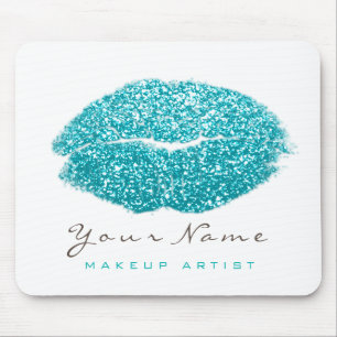 Tapis De Souris Aqua Ocean White Parties scintillant Nom Maquillag