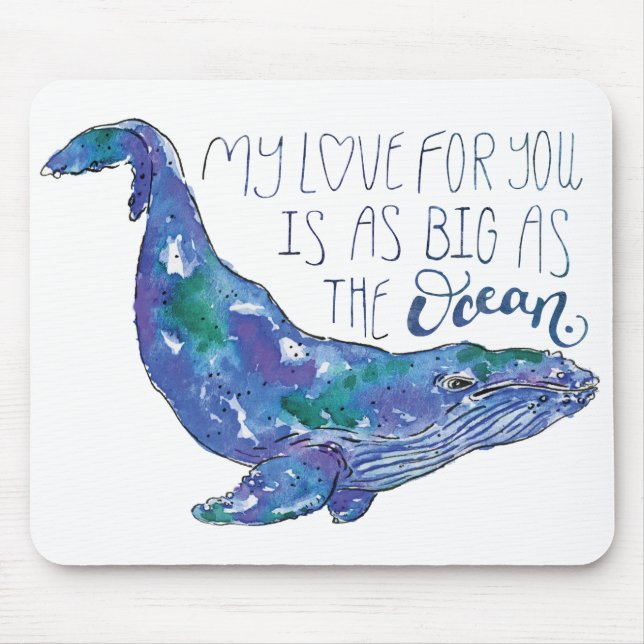 Tapis De Souris Aquarelle - Amour aussi grand que l'océan (Devant)