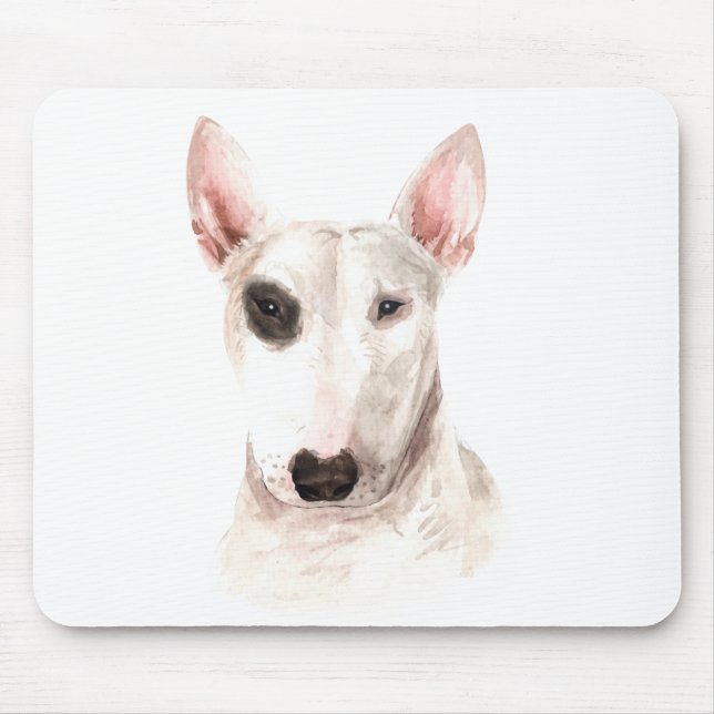 Tapis De Souris Aquarelle Amoureux des chiens de chiot de Taureau (Devant)