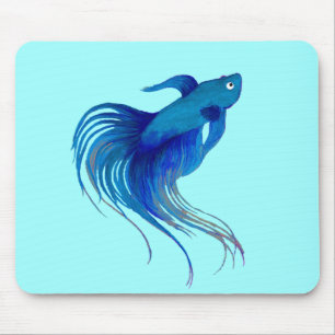 Tapis De Souris Aquarelle Bêta bleue