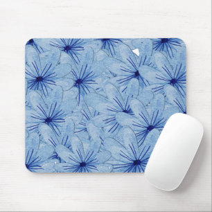 Tapis De Souris Aquarelle Bouquet de fleurs sauvages bleues