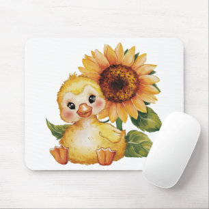 Tapis De Souris Aquarelle Canulée Avec Tournesol