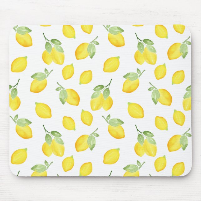 Tapis De Souris Aquarelle Citrons Motif Souris (Devant)