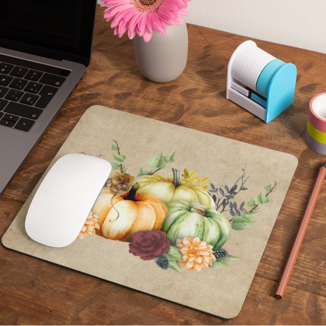 Tapis De Souris Aquarelle Citrouille d'automne d'Halloween (Créateur téléchargé)