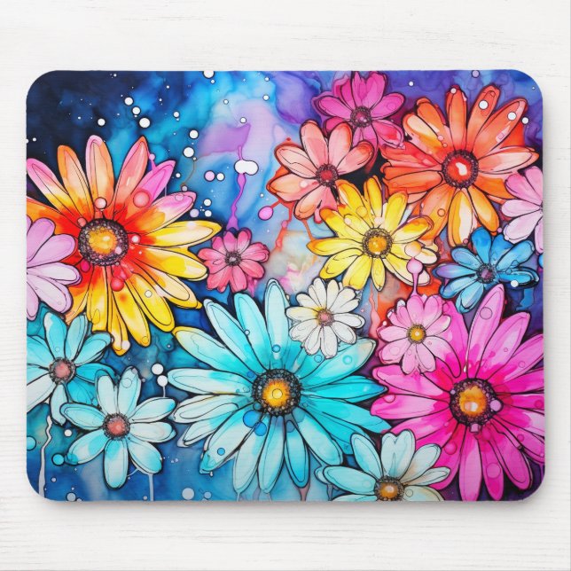 Tapis De Souris Aquarelle colorée (Devant)