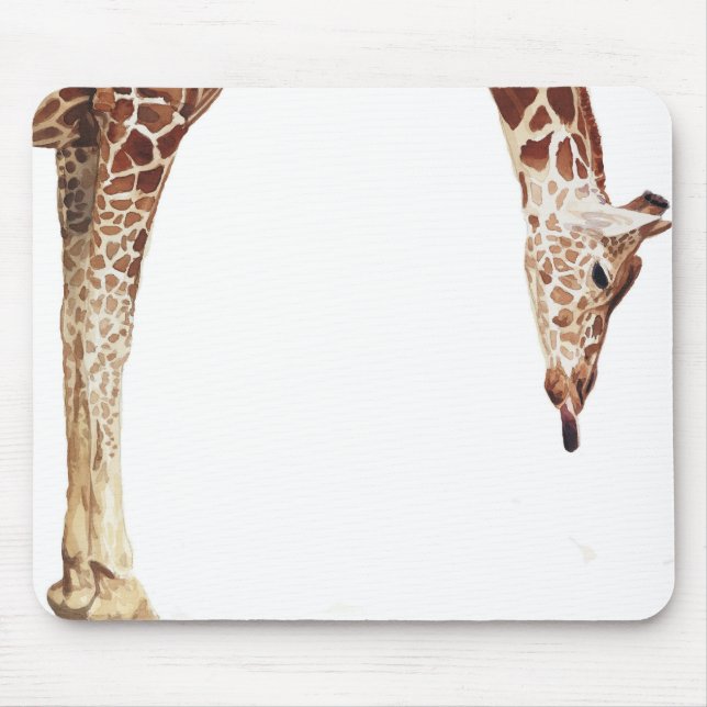 Tapis De Souris Aquarelle d'animal de faune de girafe de "Licker" (Devant)