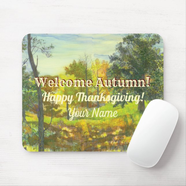 Tapis De Souris Aquarelle d'automne (Avec souris)
