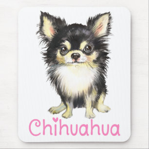 Tapis De Souris Aquarelle de Chien Chien Coquelet Long Haied Chihu