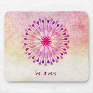 Tapis De Souris Aquarelle de Lotus Fleur Méditation Yoga