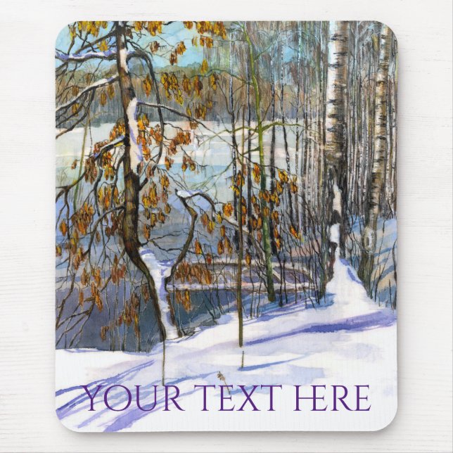 Tapis De Souris Aquarelle de neige (Devant)