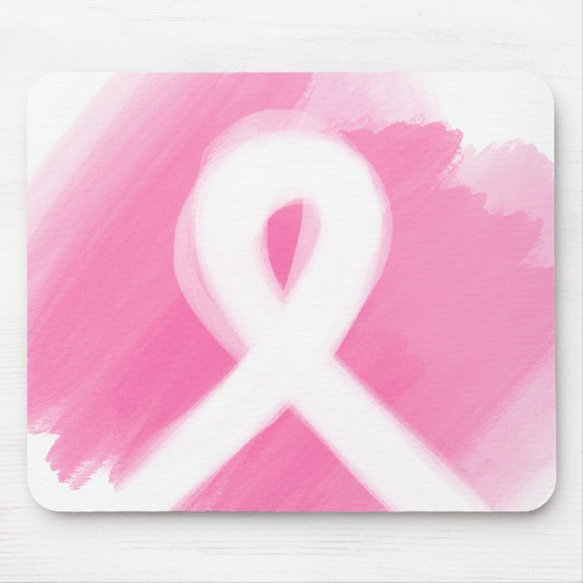 Tapis De Souris Aquarelle du ruban de sensibilisation au cancer du (Devant)