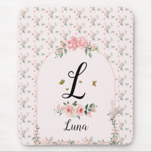 Tapis De Souris Aquarelle Elégante Roses Roses Roses Rose avec Pap