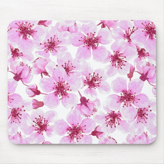 Tapis De Souris Aquarelle en fleurs de cerisier (Devant)
