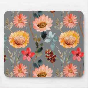 Tapis De Souris Aquarelle Fleur coloré Nature mignonne