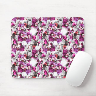 Tapis De Souris Aquarelle florale - Design abstrait rose et blanc