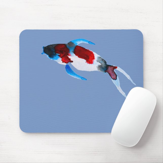 Tapis De Souris Aquarelle koi poisson (Avec souris)
