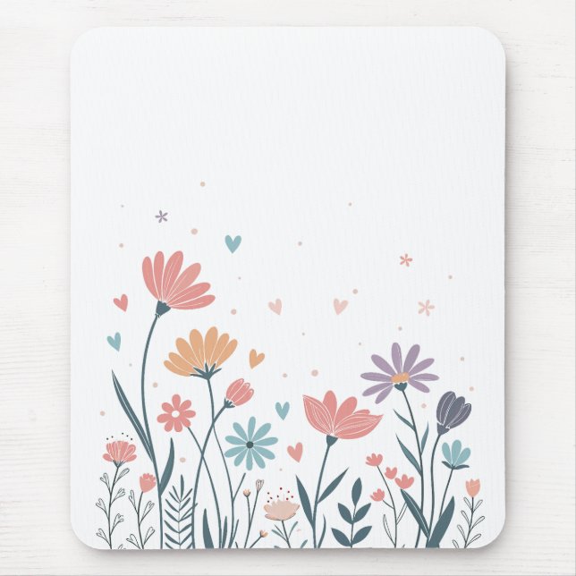 Tapis De Souris Aquarelle lunaire florale (Devant)