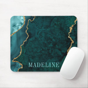 Tapis De Souris Aquarelle moderne mode Turquoise Marbre Geode