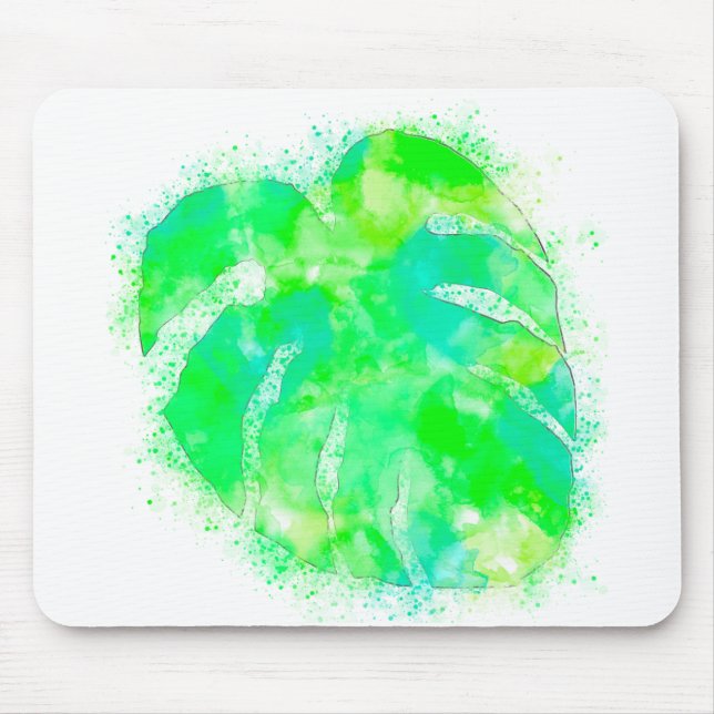 Tapis De Souris Aquarelle Monstera (Devant)