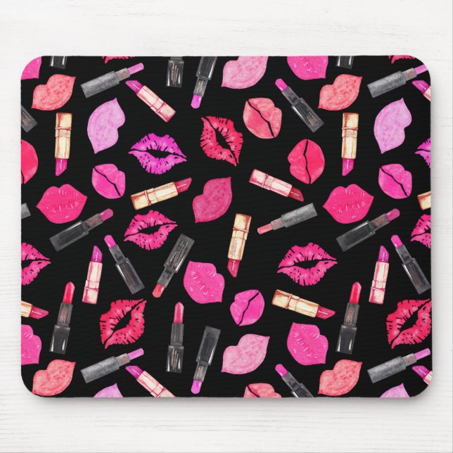 Tapis De Souris Aquarelle Motif maquillage de bâton à lèvres Artis (Devant)