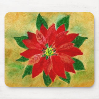 Tapis De Souris Aquarelle Mousepad de poinsettia
