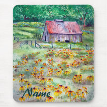 Aquarelle Noir-Eyed de grange de fleur sauvage de