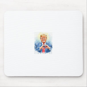 Tapis De Souris Aquarelle patriotique Trump cœur mains