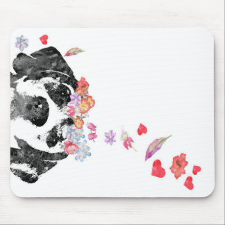 Tapis De Souris Aquarelle Peinture Beagle Chien Fleurs de couronne