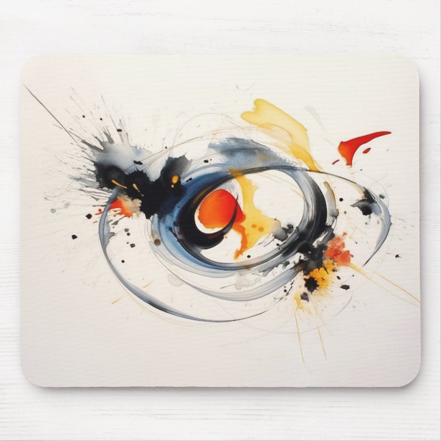 Tapis De Souris Aquarelle Peinture Doodle (Devant)