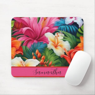 Tapis De Souris Aquarelle personnalisée tropical floral