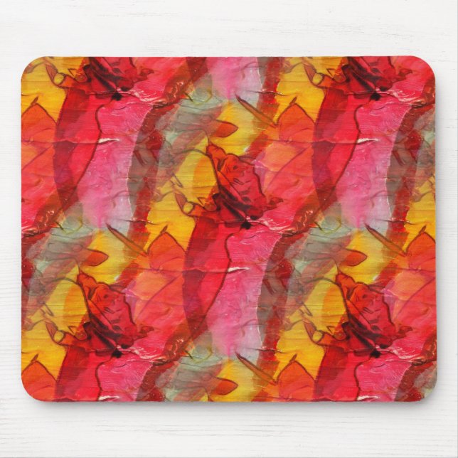 Tapis De Souris Aquarelle rouge jaune (Devant)