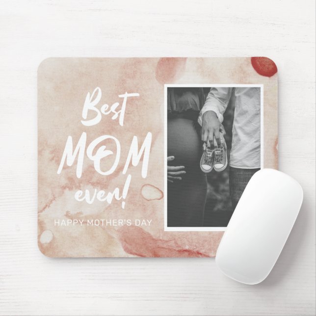Tapis De Souris aquarelle splash meilleure maman jamais mère jour  (Avec souris)