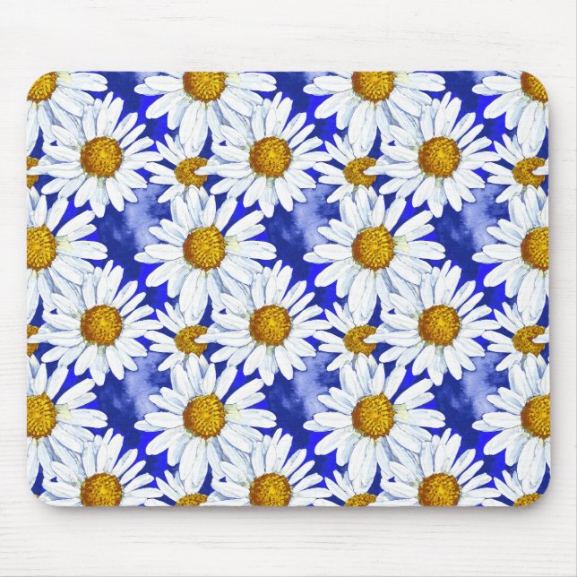 Tapis De Souris Aquarelle sur Denim Blue (Devant)