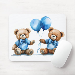 Tapis De Souris Aquarelle Teddy Bear Twin Boys