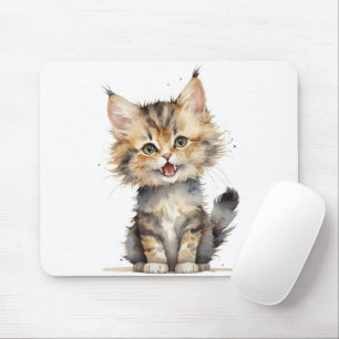 Tapis De Souris Aquarelle Tortue Shell Kitten