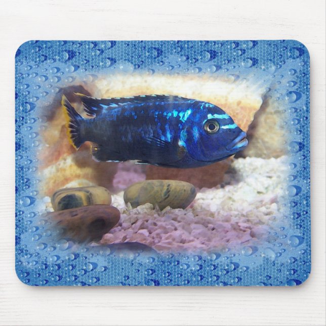 Tapis De Souris Aquarelle tropicale de Digitals de poissons (Devant)