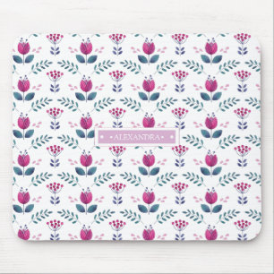 Tapis De Souris Aquarelle Tulipe rose