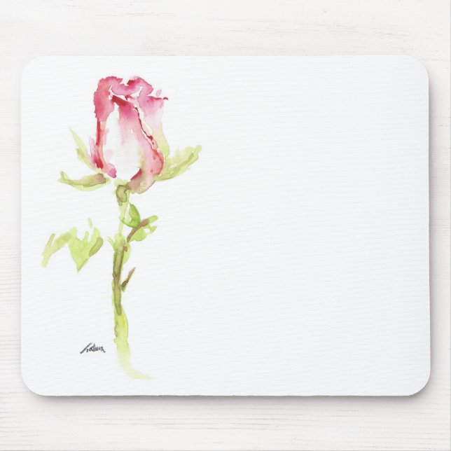 Tapis De Souris Aquarelle unique rose rose rose rose Rose peint à  (Devant)