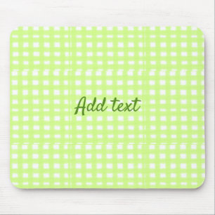 Tapis De Souris Aquarelle vert plaid ginham personnalisé ajouter t