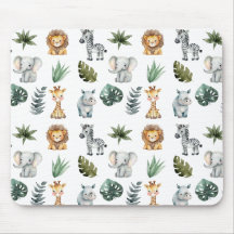 Aquarelle Whimsical Adorable Baby Safari Animaux