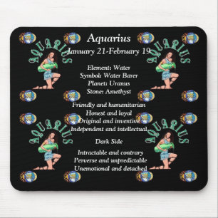 Tapis De Souris Aquarius Birth Sign Zodiac Mouse Pad