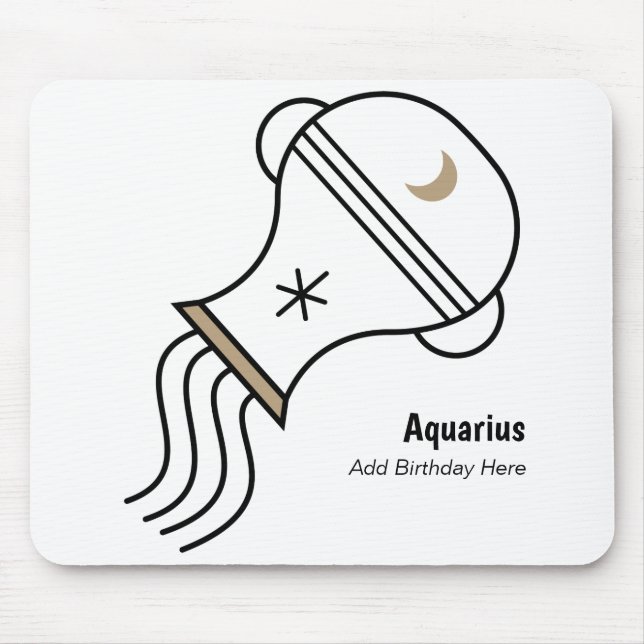 Tapis De Souris Aquarius le porteur d'eau zodiaque personnalisé (Devant)