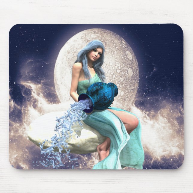 Tapis De Souris Aquarius - Une femme qui verse de l'eau d'un Jug (Devant)