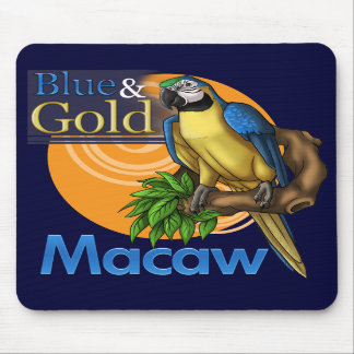 Tapis De Souris Ara Mousepad de bleu et d'or