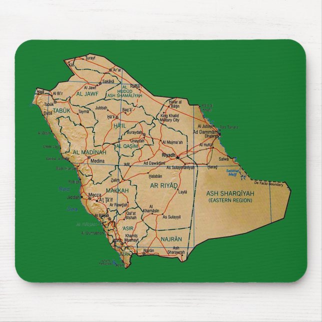 Tapis De Souris Arabie Saoudite Carte Mousepad (Devant)
