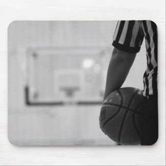 Tapis De Souris Arbitrez le temps (basket-ball) Mous noir et blanc
